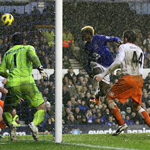 Everton's Louis Saha Scores His Third Goal Against Blackpool at Goodison Park (05 February 2011)
