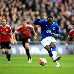Everton's Lukaku Takes Penalty at Emirates FA Cup Semi-Final vs Manchester United at Wembley Stadium