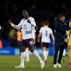 Everton's Lukaku: Victory Celebration at Selhurst Park (Crystal Palace vs. Everton, Barclays Premier League) Everton's Lukaku: Victory Celebration at Selhurst Park (Crystal Palace vs. Everton, Barclays Premier League)