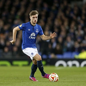 Everton's Luke Garbutt in Europa League Action: Everton vs BSC Young Boys at Goodison Park (Round of 32 - Second Leg)