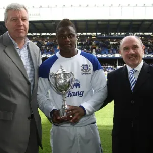 Everton's Magaye Gueye Receives Barclays Premier League Trophy Prior to Everton vs Newcastle United (13 May 2012, Goodison Park)