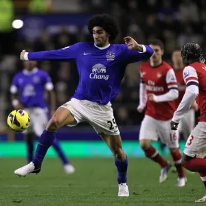 Everton's Marouane Fellaini Battles It Out in the 1-1 Stalemate: Everton vs. Arsenal (November 28, 2012, Barclays Premier League, Goodison Park)
