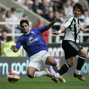 Evertons Mikel Arteta and Newcastles Belozoglu Emre in action Evertons Mikel Arteta and Newcastles Belozoglu Emre in action