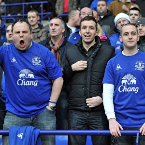 Everton's Passionate Roar: A Sea of Fans at Reebok Stadium - Bolton Wanderers vs. Everton, Barclays Premier League