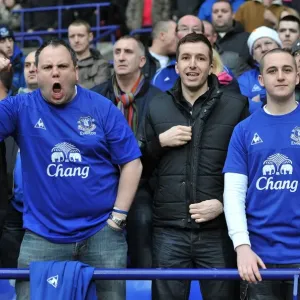 Everton's Passionate Roar: A Sea of Fans at Reebok Stadium - Bolton Wanderers vs. Everton, Barclays Premier League Everton's Passionate Roar: A Sea of Fans at Reebok Stadium - Bolton Wanderers vs. Everton, Barclays Premier League
