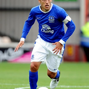 Everton's Phil Neville in Action at Fir Park: Everton vs. Motherwell (Pre-Season Friendly)