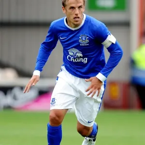 Everton's Phil Neville in Action at Fir Park: Everton vs. Motherwell (Pre-Season Friendly)