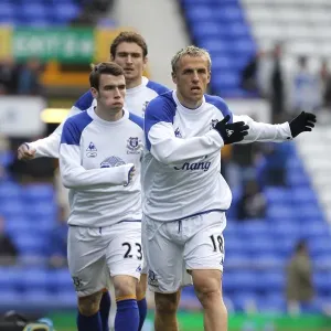 Everton's Phil Neville: Intense Focus During Warm-Up at Goodison Park vs. Tottenham Hotspur (Barclays Premier League, 10 March 2012) Everton's Phil Neville: Intense Focus During Warm-Up at Goodison Park vs. Tottenham Hotspur (Barclays Premier League, 10 March 2012)