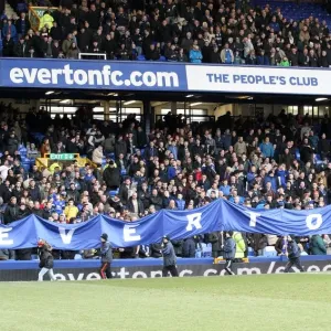 Everton's Pride: Unveiling the Iconic Banner at Goodison Park - Everton vs. Stoke City (30-03-2013)