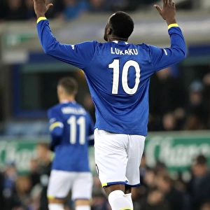 Everton's Romelu Lukaku Celebrates First Goal vs. Leicester City in FA Cup Third Round at Goodison Park