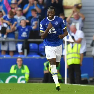 Everton's Romelu Lukaku Celebrates Third Goal Against Middlesbrough in Premier League Match at Goodison Park Everton's Romelu Lukaku Celebrates Third Goal Against Middlesbrough in Premier League Match at Goodison Park