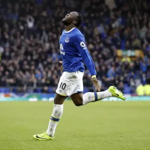 Everton's Romelu Lukaku Celebrates Scoring Four Goals Against Hull City at Goodison Park Everton's Romelu Lukaku Celebrates Scoring Four Goals Against Hull City at Goodison Park