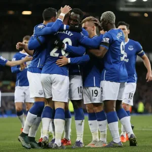 Everton's Romelu Lukaku Celebrates Second Goal Against Aston Villa in Premier League Everton's Romelu Lukaku Celebrates Second Goal Against Aston Villa in Premier League