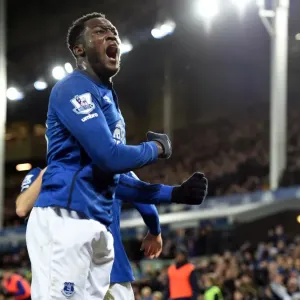Everton FC Print - Romelu Lukaku Goal Celebration at Goodison Park Everton FC Print - Romelu Lukaku Goal Celebration at Goodison Park