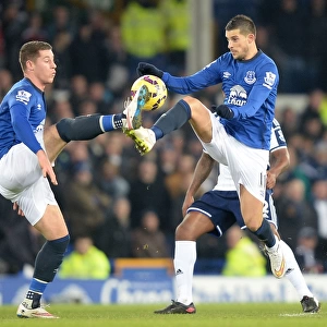 Everton's Ross Barkley and Kevin Mirallas in Action: A Dynamic Duo at Goodison Park Against West Bromwich Albion