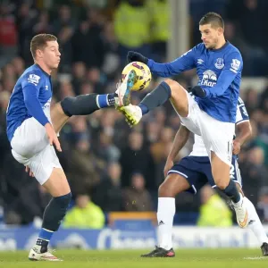 Everton FC Print: Ross Barkley and Kevin Mirallas in Action Everton FC Print: Ross Barkley and Kevin Mirallas in Action