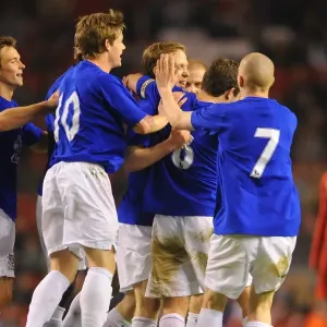 Everton's Thrilling Celebration: Forshaw Scores the First Goal Against Liverpool (BPL Reserves, Anfield)