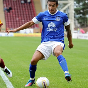 Everton's Tim Cahill Fights for Victory: Everton vs Motherwell (Pre-Season Friendly)