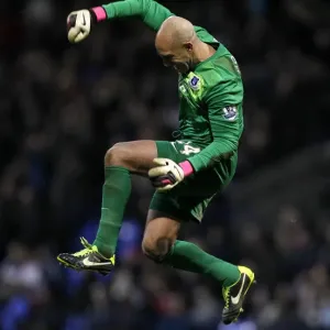 Everton's Tim Howard and Johnny Heitinga: A Jubilant Moment in FA Cup Fourth Round Victory (26-01-2013) Everton's Tim Howard and Johnny Heitinga: A Jubilant Moment in FA Cup Fourth Round Victory (26-01-2013)