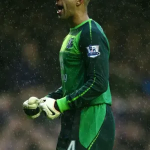 Everton's Tim Howard and Louis Saha: Celebrating the Opening Goal Against Blackpool in the Barclays Premier League (February 2011) Everton's Tim Howard and Louis Saha: Celebrating the Opening Goal Against Blackpool in the Barclays Premier League (February 2011)