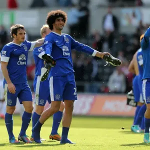 Everton's Triumph: Fellaini and Team-Mates Celebrate 3-0 Victory Over Swansea City (BPL 2012) Everton's Triumph: Fellaini and Team-Mates Celebrate 3-0 Victory Over Swansea City (BPL 2012)