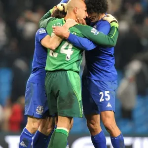 Everton's Triumph: Tim Howard and Teammates Rejoice in Victory Over Manchester City (December 2010) Everton's Triumph: Tim Howard and Teammates Rejoice in Victory Over Manchester City (December 2010)