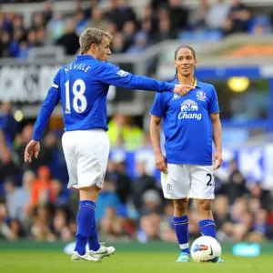 Everton's Triumvirate: Neville, Pienaar, and Jelavic Plot Fulham Free-Kick (BPL 2012) Everton's Triumvirate: Neville, Pienaar, and Jelavic Plot Fulham Free-Kick (BPL 2012)