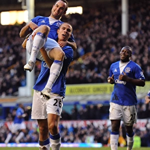 Everton's Unforgettable Moment: Donovan's Fourth Goal Celebration with Rodwell at Goodison Park