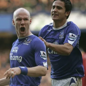 Everton FC Print: Johnson and Cahill Goal Celebration Everton FC Print: Johnson and Cahill Goal Celebration