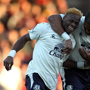 Everton's Unforgettable Moment: Saha and Distin's Thrilling Goal Celebration vs. Scunthorpe United (FA Cup, 2011)