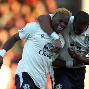 Everton's Unforgettable Moment: Saha and Distin's Thrilling Goal Celebration vs. Scunthorpe United (FA Cup, 2011) Everton's Unforgettable Moment: Saha and Distin's Thrilling Goal Celebration vs. Scunthorpe United (FA Cup, 2011)