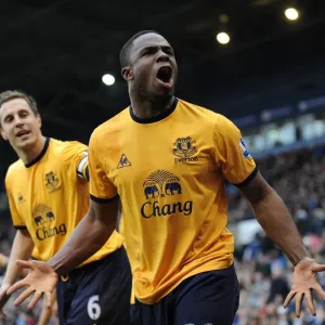 Everton's Victor Anichebe Scores Opening Goal vs. West Bromwich Albion (01 January 2012) Everton's Victor Anichebe Scores Opening Goal vs. West Bromwich Albion (01 January 2012)