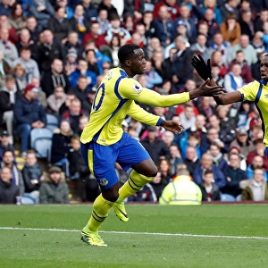 Everton's Yannick Bolasie and Romelu Lukaku Celebrate First Goal vs. Burnley at Turf Moor
