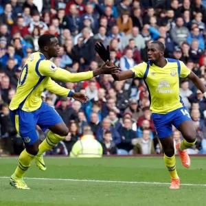 Everton's Yannick Bolasie and Romelu Lukaku Celebrate First Goal vs. Burnley at Turf Moor Everton's Yannick Bolasie and Romelu Lukaku Celebrate First Goal vs. Burnley at Turf Moor