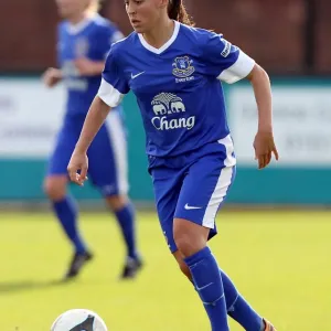 FA WSL: Fara Williams of Everton Ladies Faces Off Against Bristol Academy Women at Arriva Stadium (October 7, 2012)