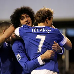 Fellaini and Jelavic's Dramatic Celebration: Everton's Fightback Against Fulham in the Premier League (3-11-2012) Fellaini and Jelavic's Dramatic Celebration: Everton's Fightback Against Fulham in the Premier League (3-11-2012)