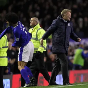 Fellaini's Equalizer: Moyes and Everton Celebrate at Goodison Park (Everton 1-1 Arsenal, 28-11-2012)