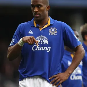 Fifth Round FA Cup Battle: Sylvain Distin of Everton vs Blackpool at Goodison Park (18 February 2012) Fifth Round FA Cup Battle: Sylvain Distin of Everton vs Blackpool at Goodison Park (18 February 2012)