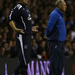 Football - Tottenham Hotspur v Everton - FA Barclays Premier League - White Hart Lane - 07 / 08 - 14 / 8 / 07 Tottenham Hotspur manager Martin Jol and Everton manager David Moyes (L) during the match Mandatory Credit: Action Images /