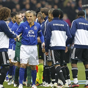 Friendly Rivalry: Everton vs. Chelsea - Pre-Match Handshake at Goodison Park (11 February 2012)