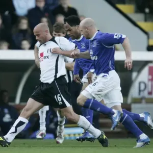 Fulham v Everton 4 / 11 / 06 Claus Jensen - Fulham in action against Joleon Lescott Fulham v Everton 4 / 11 / 06 Claus Jensen - Fulham in action against Joleon Lescott