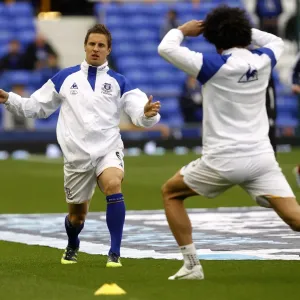 Gearing Up: Phil Jagielka of Everton FC Prepares for Barclays Premier League Clash Against West Bromwich Albion (31 March 2012, Goodison Park) Gearing Up: Phil Jagielka of Everton FC Prepares for Barclays Premier League Clash Against West Bromwich Albion (31 March 2012, Goodison Park)