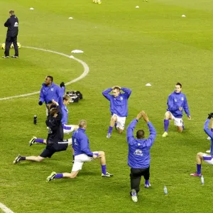 A general view of the Everton warm-up A general view of the Everton warm-up