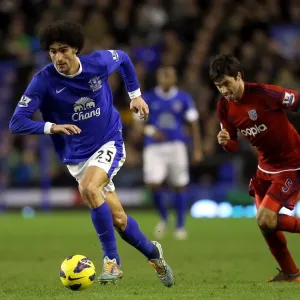Intense Battle for Ball Possession: Fellaini vs. Yacob - Everton vs. West Bromwich Albion, Premier League (Everton 2-1) Intense Battle for Ball Possession: Fellaini vs. Yacob - Everton vs. West Bromwich Albion, Premier League (Everton 2-1)