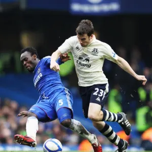 Intense Battle: Michael Essien vs. Seamus Coleman - FA Cup Fourth Round Replay Showdown at Stamford Bridge (19 February 2011)