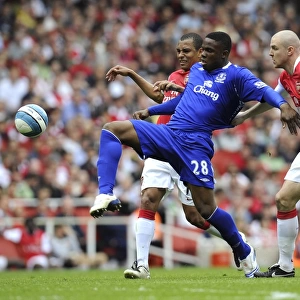 Intense Clash: Anichebe vs Senderos and Silva - Arsenal vs Everton, Barclays Premier League (2008)
