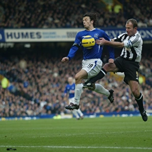 Intense Rivalry: Alan Shearer vs. Simon Davies - A Football Showdown at Everton