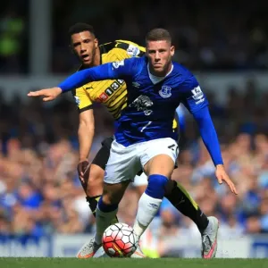 Intense Rivalry: Barkley vs. Capoue's Battle for Ball Possession - Everton vs. Watford, Premier League Intense Rivalry: Barkley vs. Capoue's Battle for Ball Possession - Everton vs. Watford, Premier League