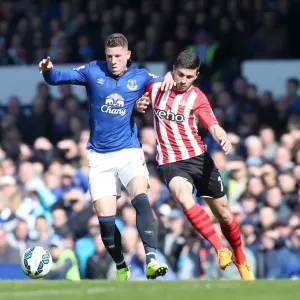 Intense Rivalry: Barkley vs. Long Battle for Ball in Everton vs. Southampton Premier League Clash Intense Rivalry: Barkley vs. Long Battle for Ball in Everton vs. Southampton Premier League Clash