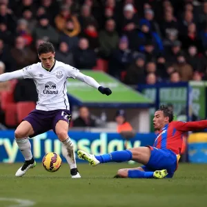 Intense Rivalry: Besic vs Chamakh Battle for Ball in Everton vs Crystal Palace Premier League Clash Intense Rivalry: Besic vs Chamakh Battle for Ball in Everton vs Crystal Palace Premier League Clash